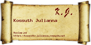 Kossuth Julianna névjegykártya